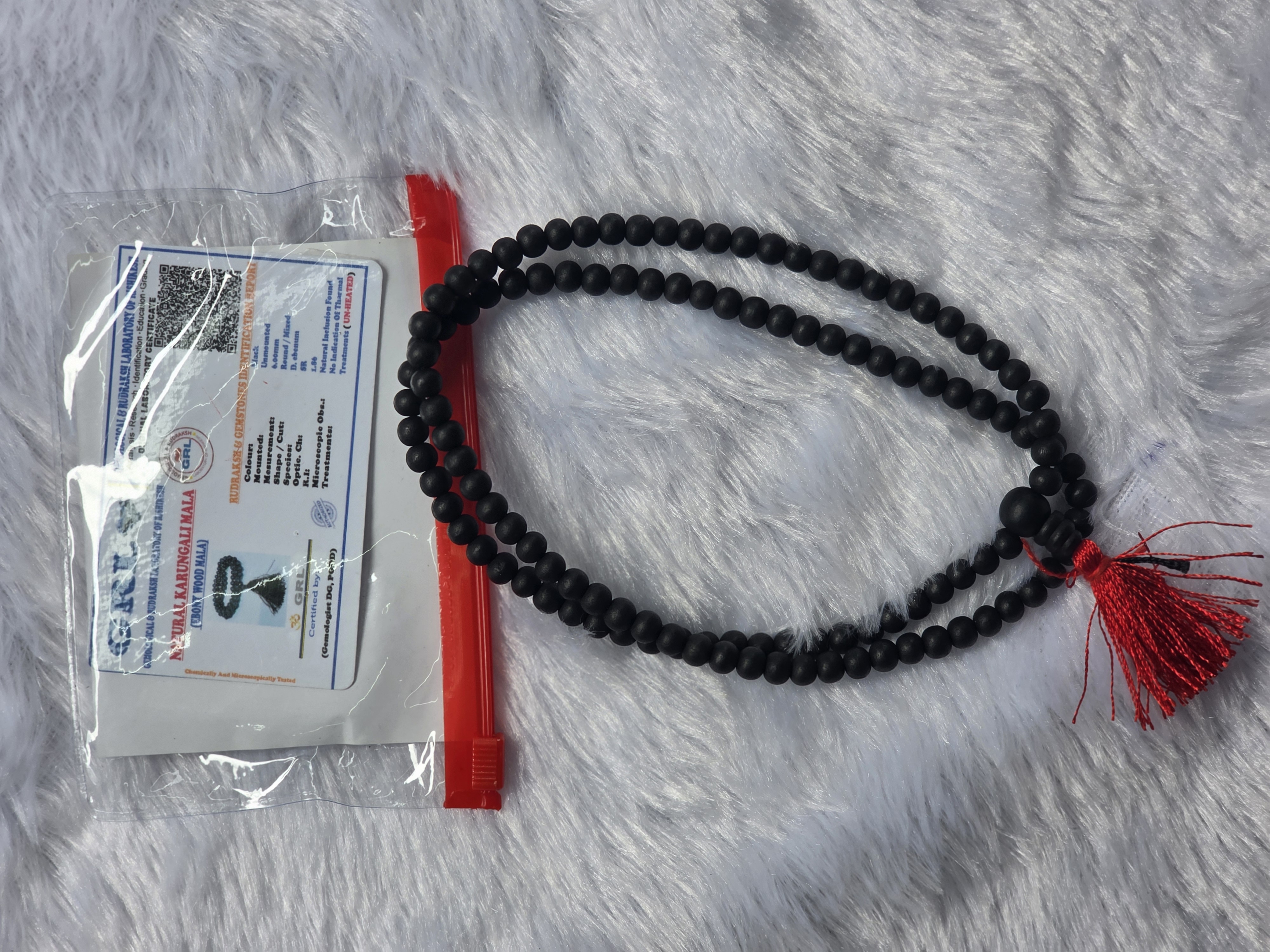 6 mm Certified Karungali Mala + Bracelet Combo
